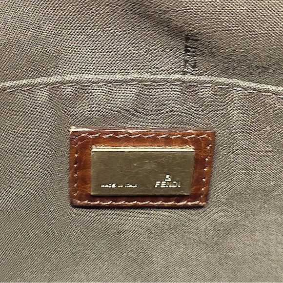 FENDI Zucca Canvas Leather Olive Green Brown Crossbody Messenger Shoulder Bag - Picture 13 of 15